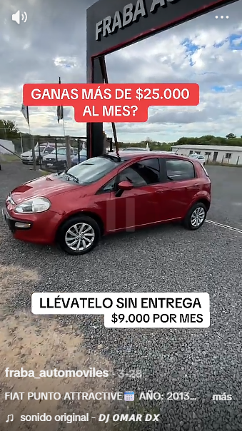 Video de TikTok para FIAT Punto de FRABA Automóviles creado por DriverOps