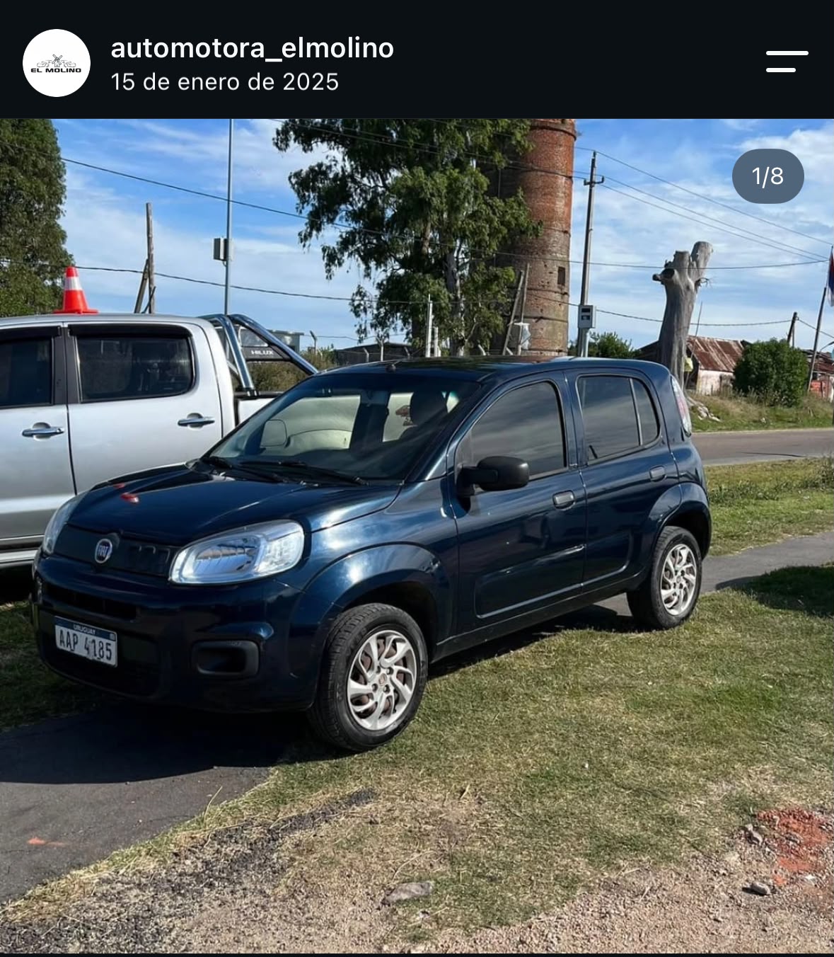 Publicación de catálogo sin diseño profesional: foto del vehículo sin placa ni información